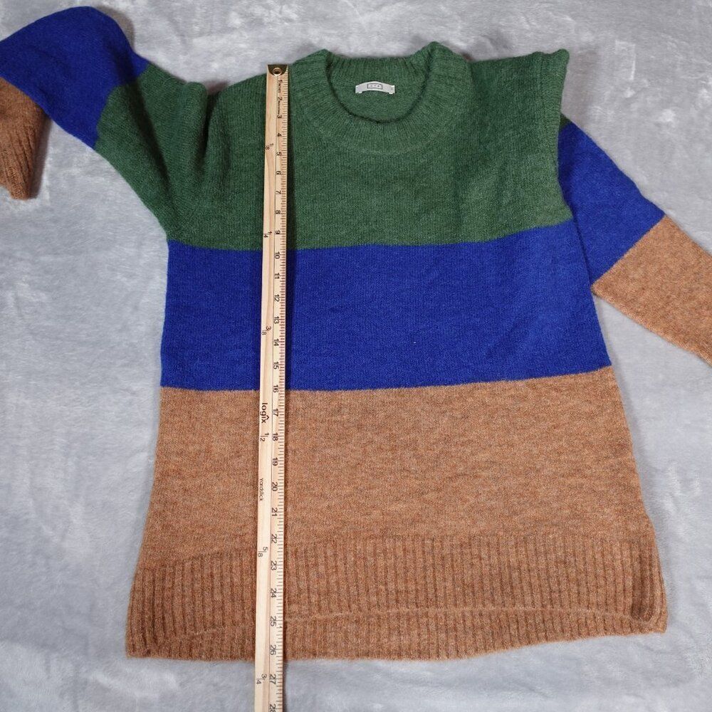 AYR Kickback Crewneck Sweater Womens S Oversized Fit Alpaca Wool Blend Striped - Picture 7 of 8